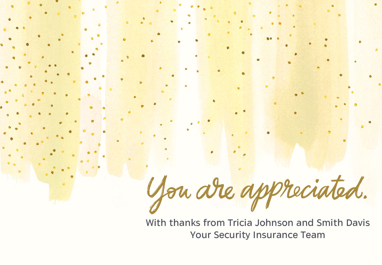 Yellow Dots Watercolor Customer Appreciation Card