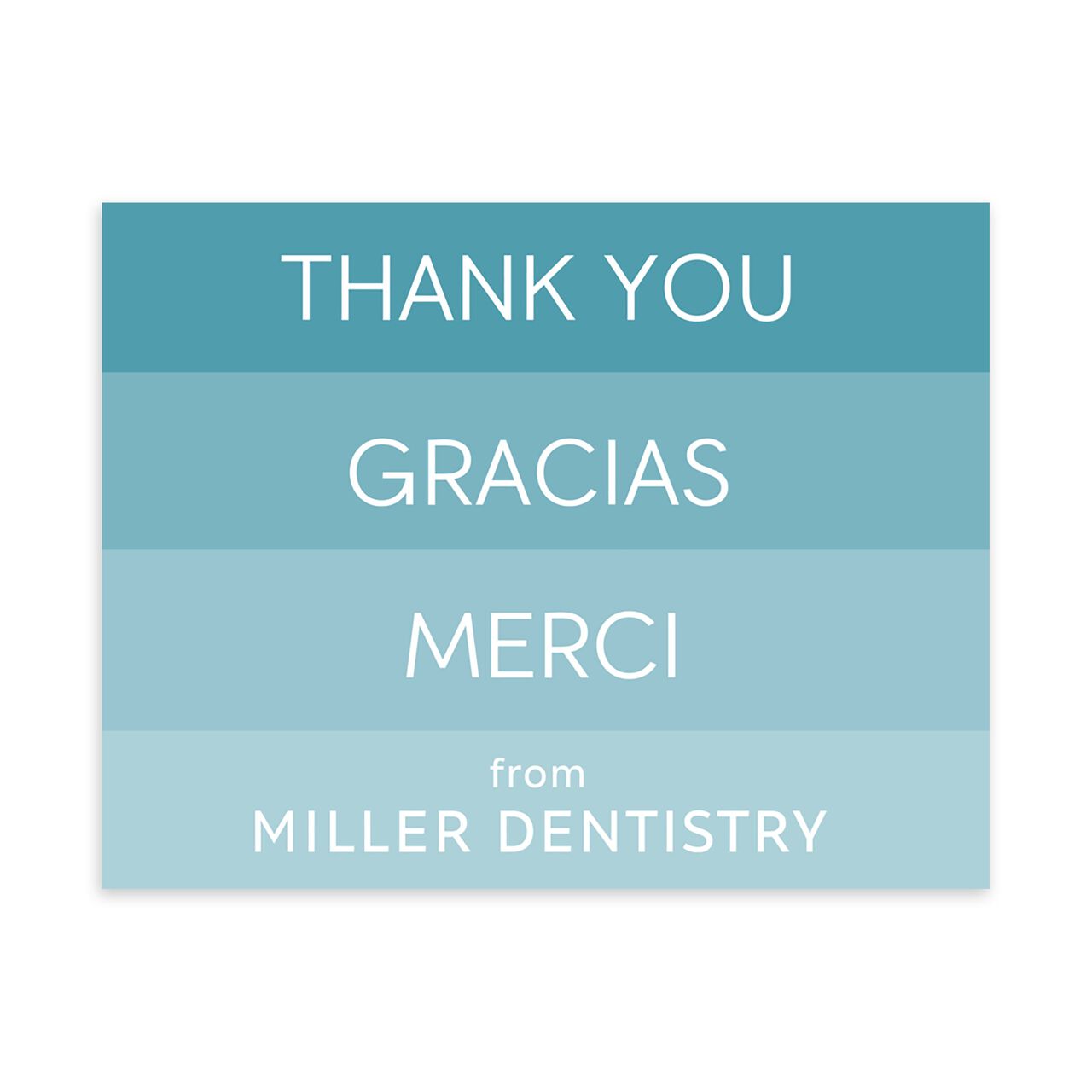Thank You, Gracias, Merci Customizable Thank You Notecard image number 0