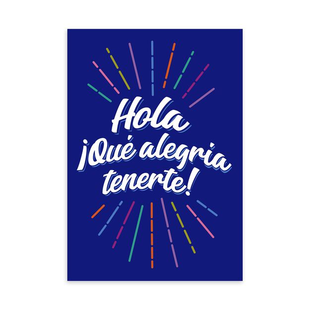 Colorful Hello & Welcome Spanish Welcome Card