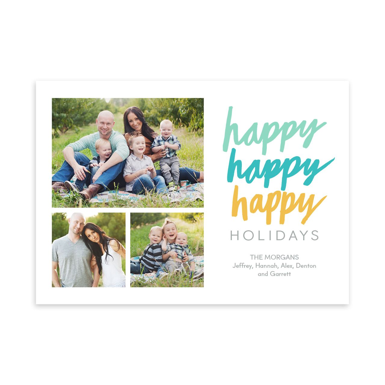 Happy, Happy, Happy Holidays Multi Photo Card image number 0