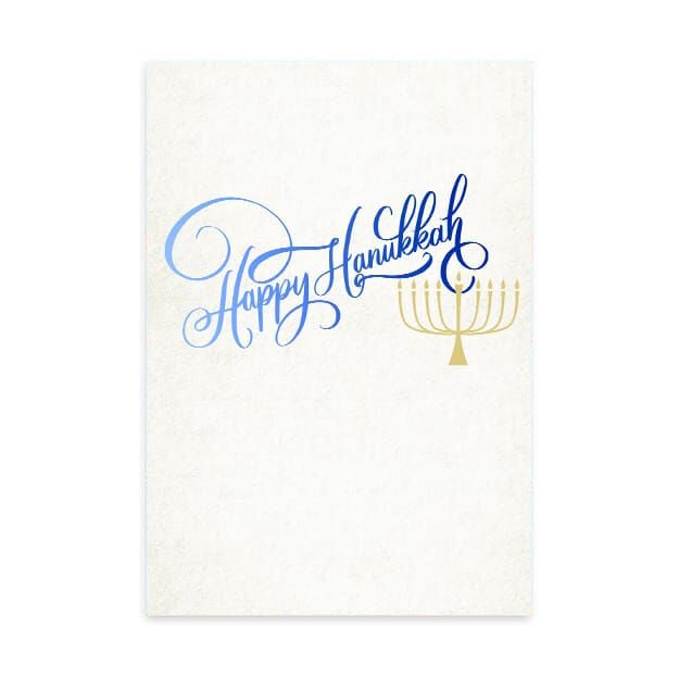 Gold Menorah Hanukkah Card