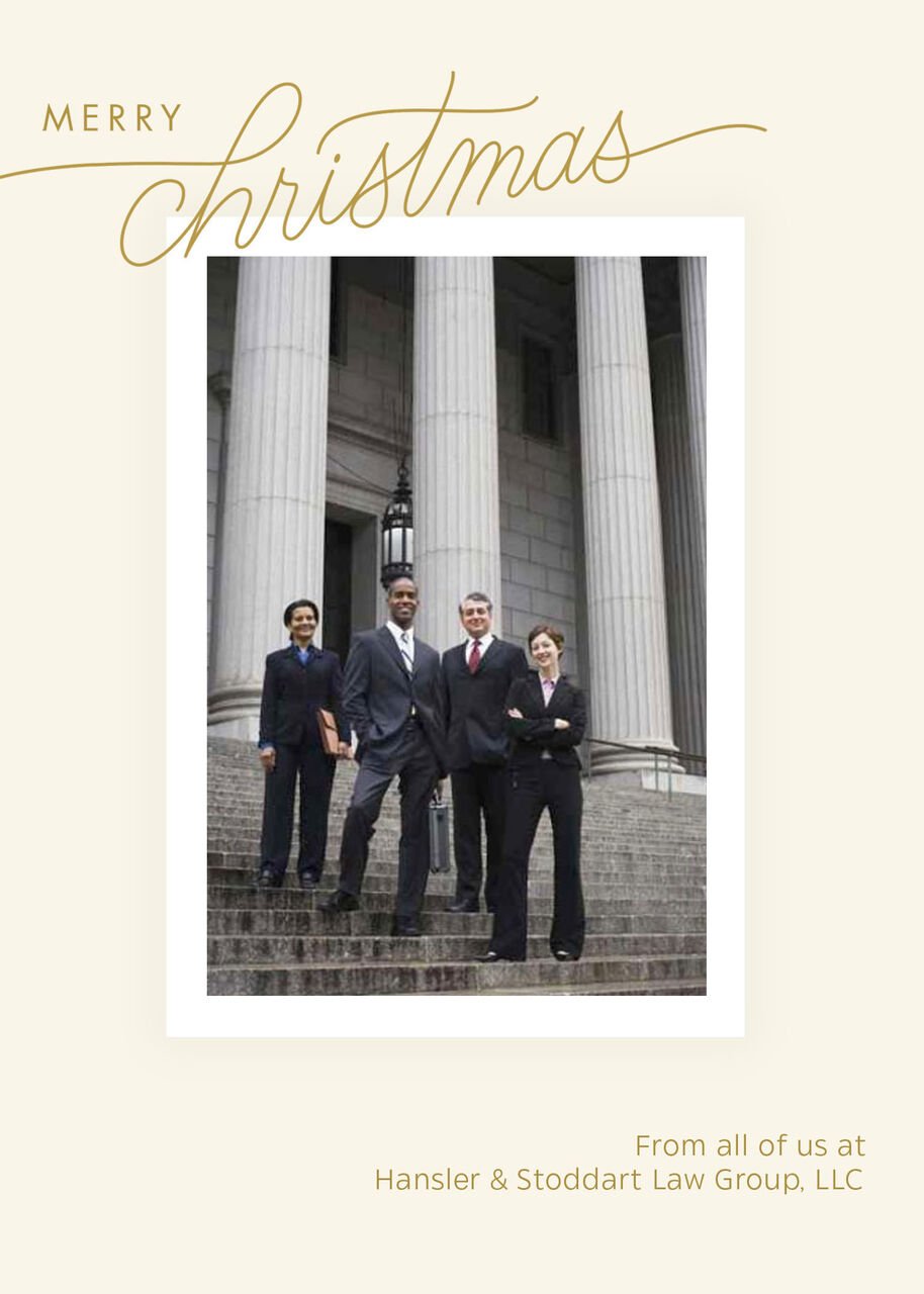 Sophisticated Gold Frame Merry Christmas Photo Card