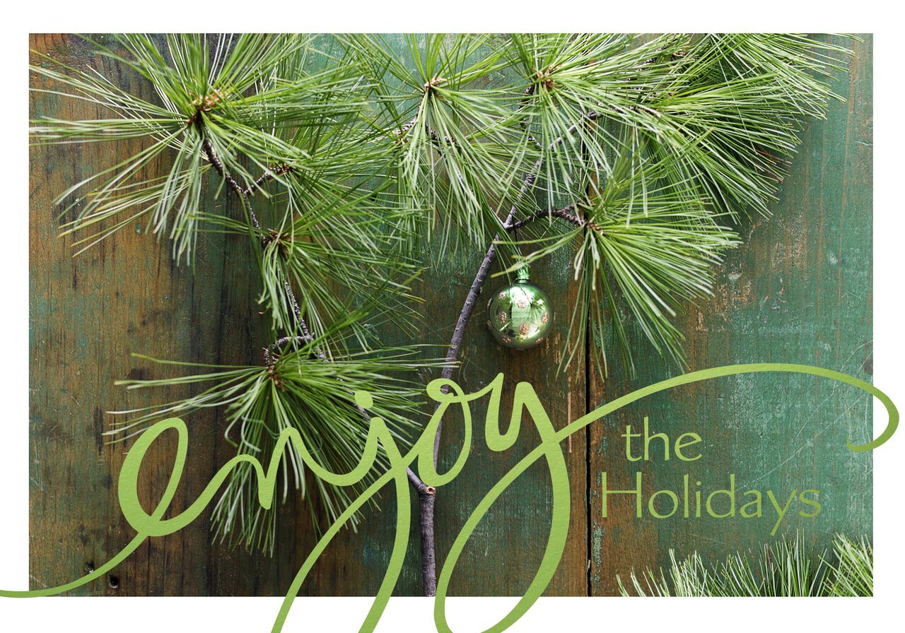 Pine & Wood Decor Holiday Card