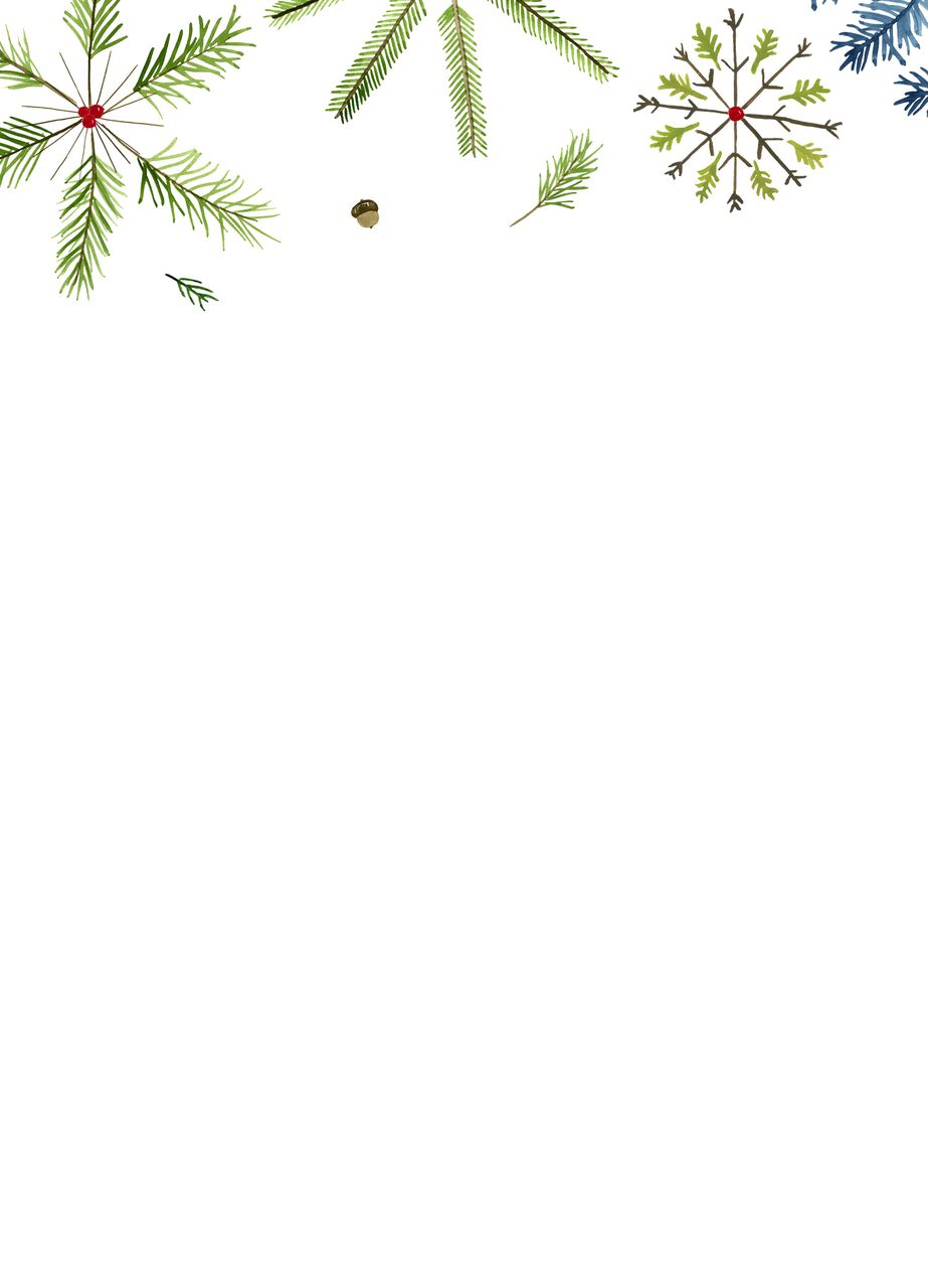 Pine Snowflakes Christmas Card