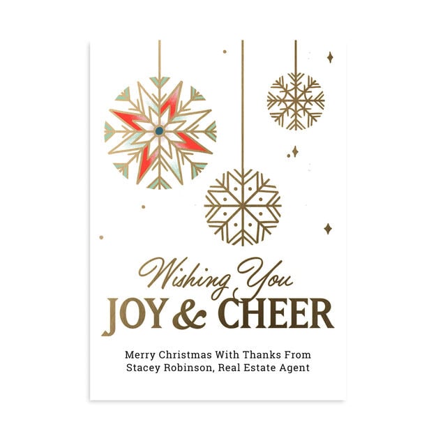 Shining Joy & Cheer Holiday Customizable Card