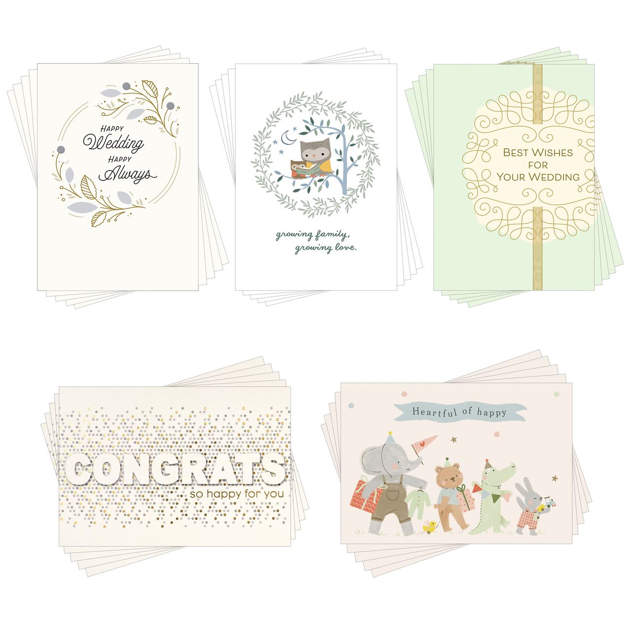 Wedding & Baby Assorted Celebration Cards 25 Pack image number 0