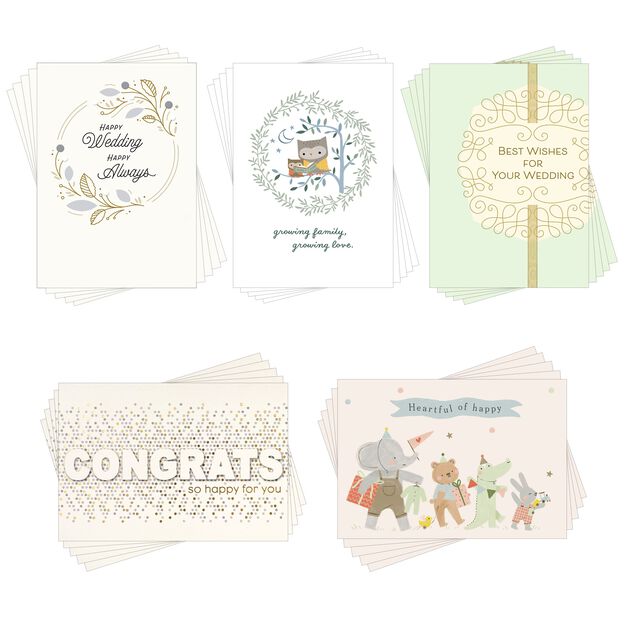 Wedding & Baby Assorted Celebration Cards 25 Pack