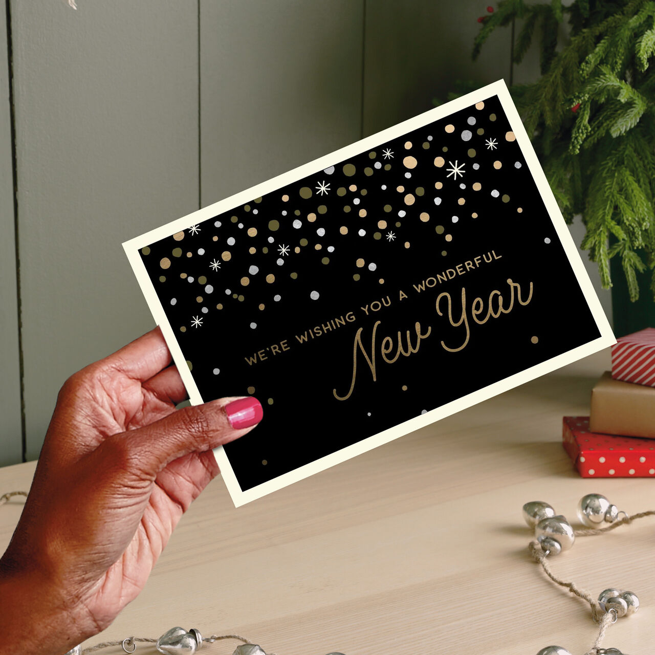 Gold & Glamour From Us Happy New Year Card image number 1