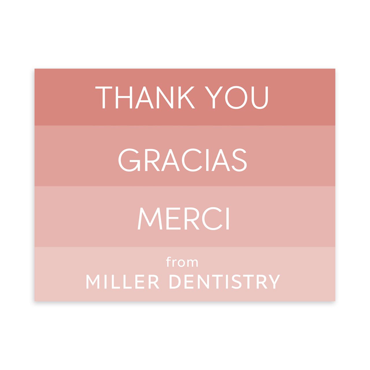 Thank You, Gracias, Merci Customizable Thank You Notecard image number 0