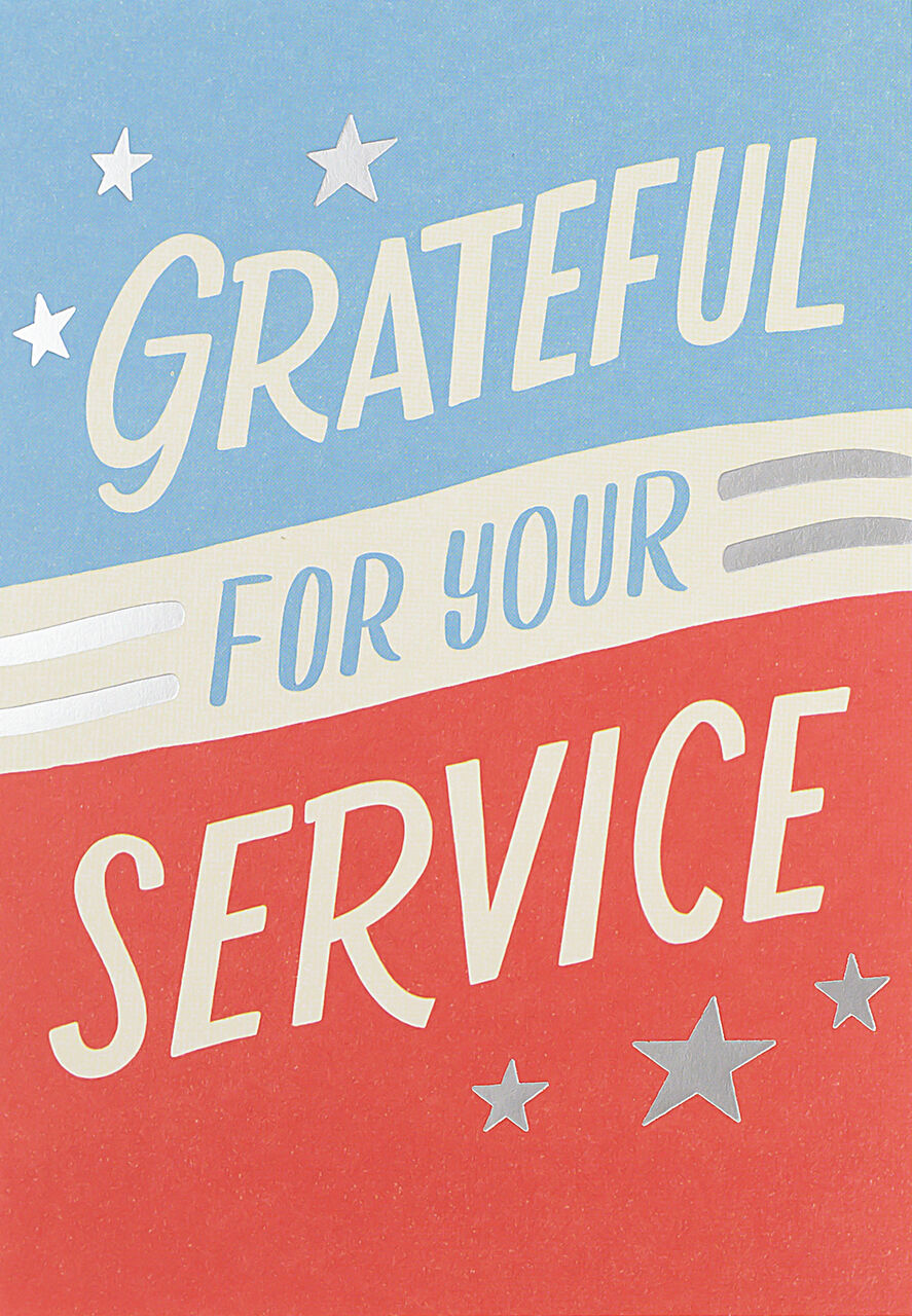Grateful for Service Military Appreciation Card