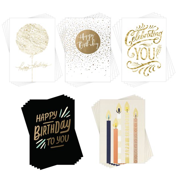 Elegant Collection Assorted Birthday Cards 25 Pack