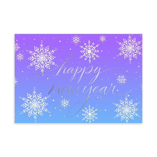 Shimmering Snowflakes Premium New Year Card