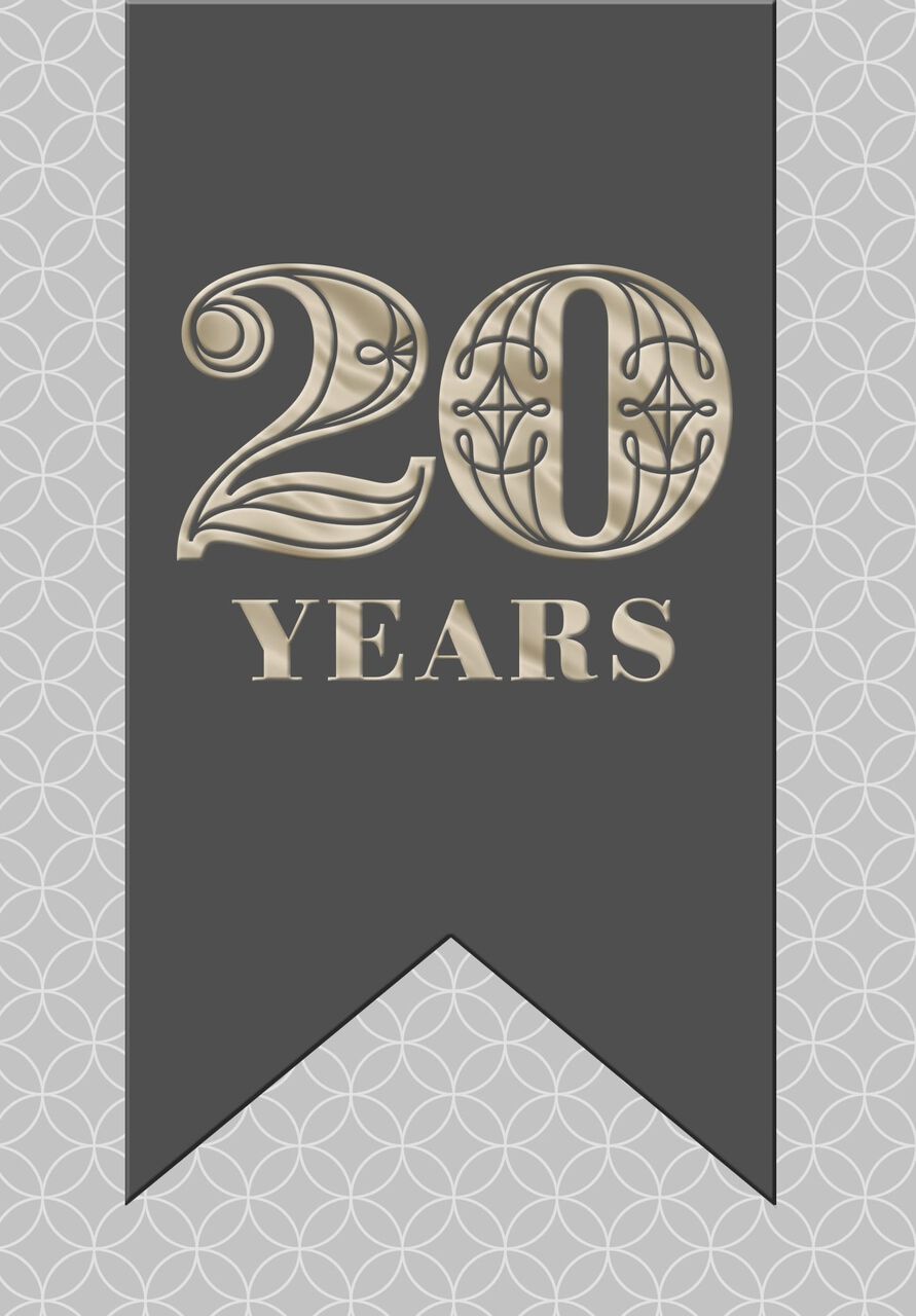 Stenciled Circles and Diamonds 20-Year Work Anniversary Card