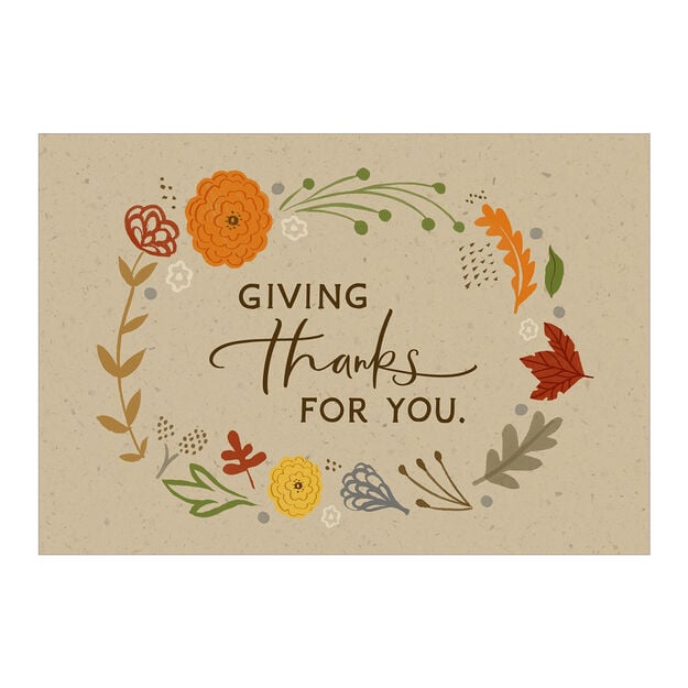 Giving Thanks Fall Botanicals Thanksgiving Card