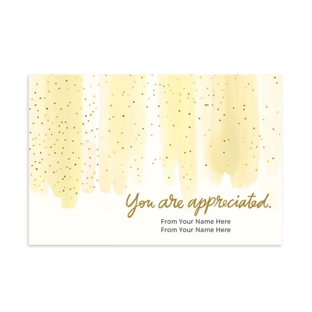 Yellow Dots Watercolor Customer Appreciation Card
