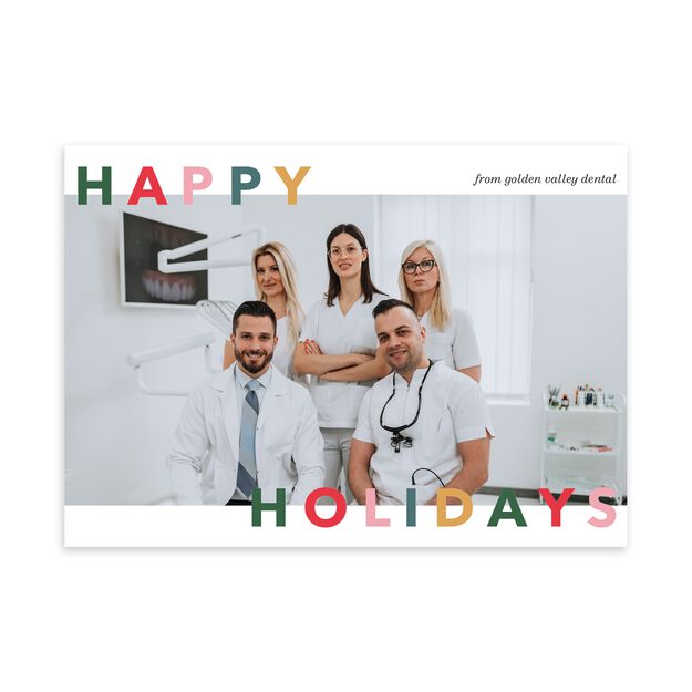 Colorful Letters Happy Holidays Photo Card
