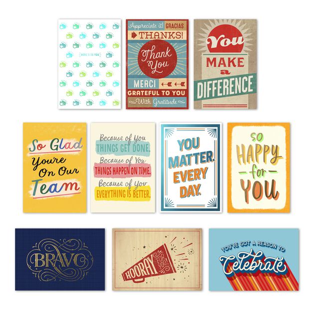 Assorted Employee Recognition Cards 50 Pack