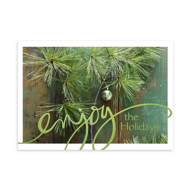 Pine & Wood Decor Holiday Card