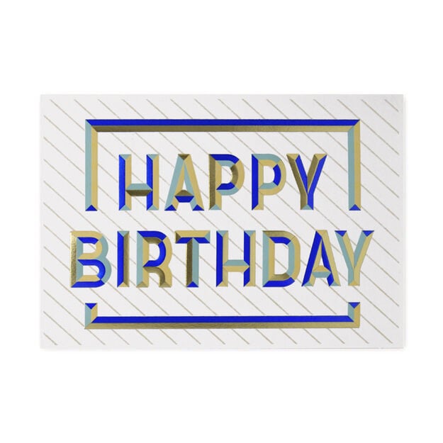 Embossed Birthday Stripes Premium Birthday Card
