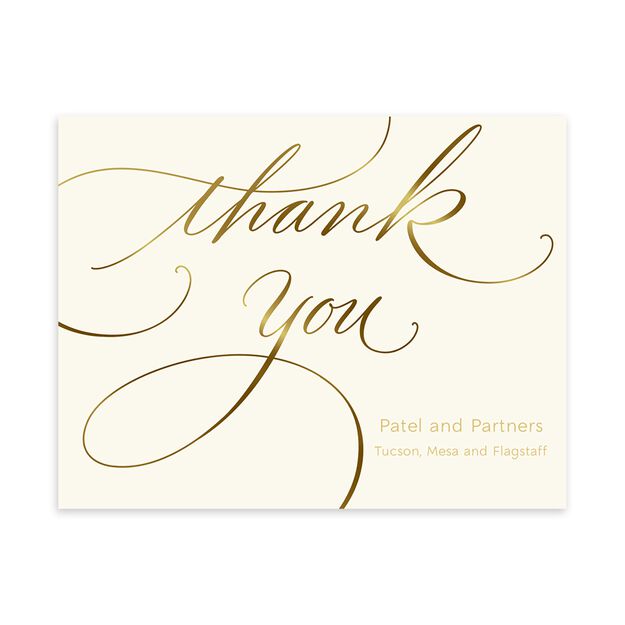 Sophisticated Shine Customizable Thank You Notecard