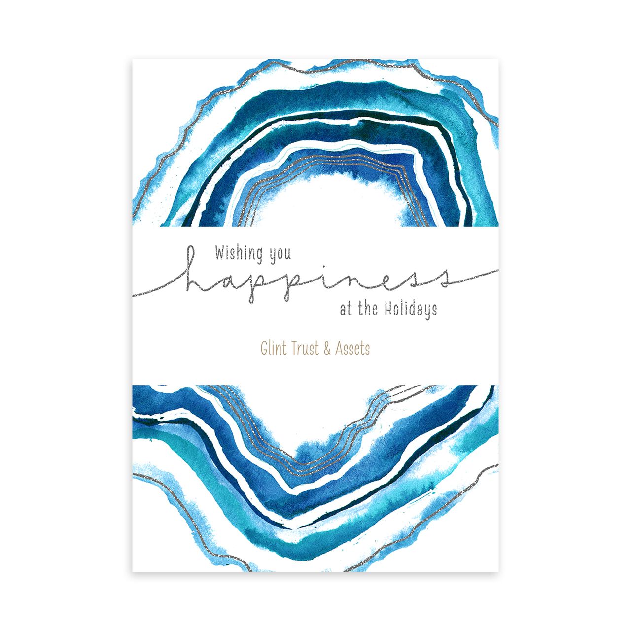 Watercolor Geode Customizable Holiday Card image number 0