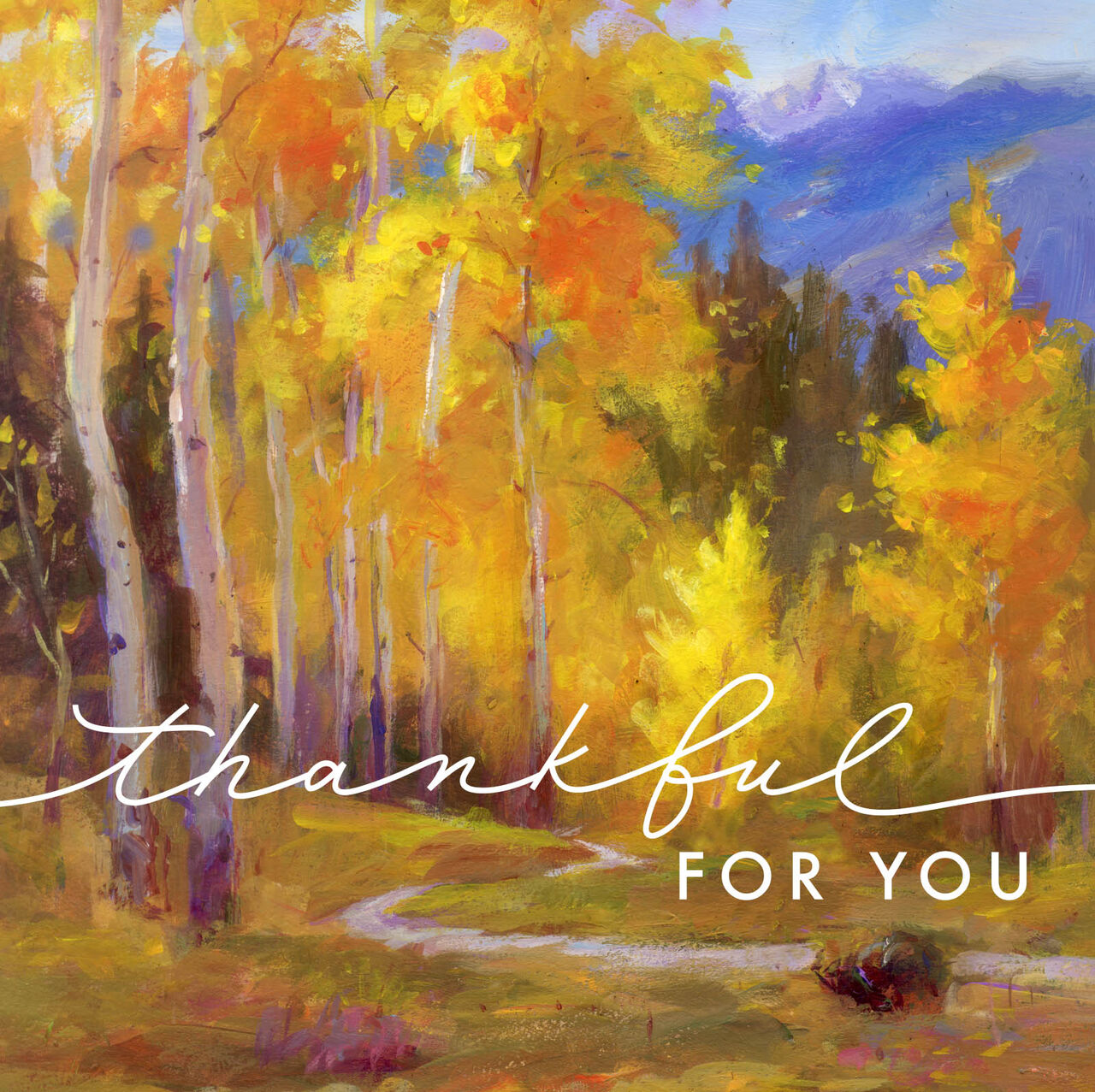 Painterly Autumn Woods Appreciation at Thanksgiving Card