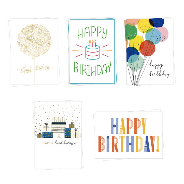 Balloon Bouquet Assorted Birthday Cards 10 Pack