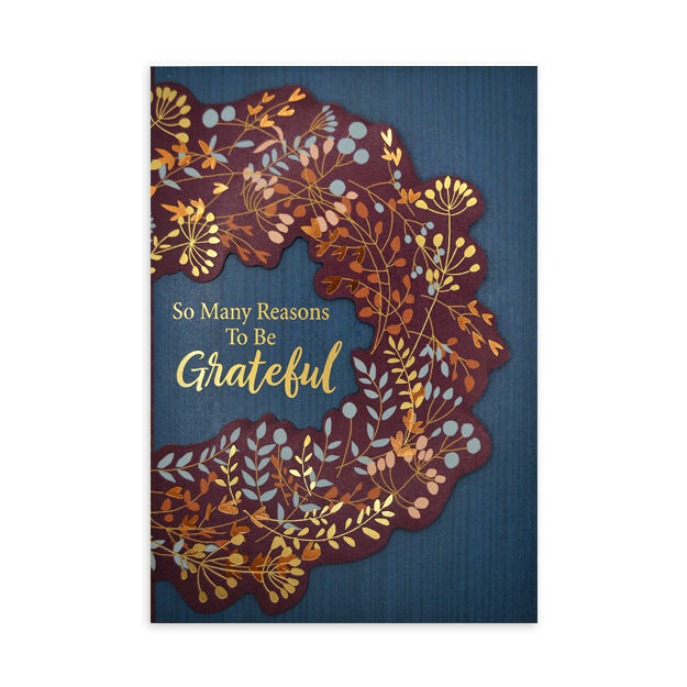 Wreath Cutout Premium Thanksgiving Card