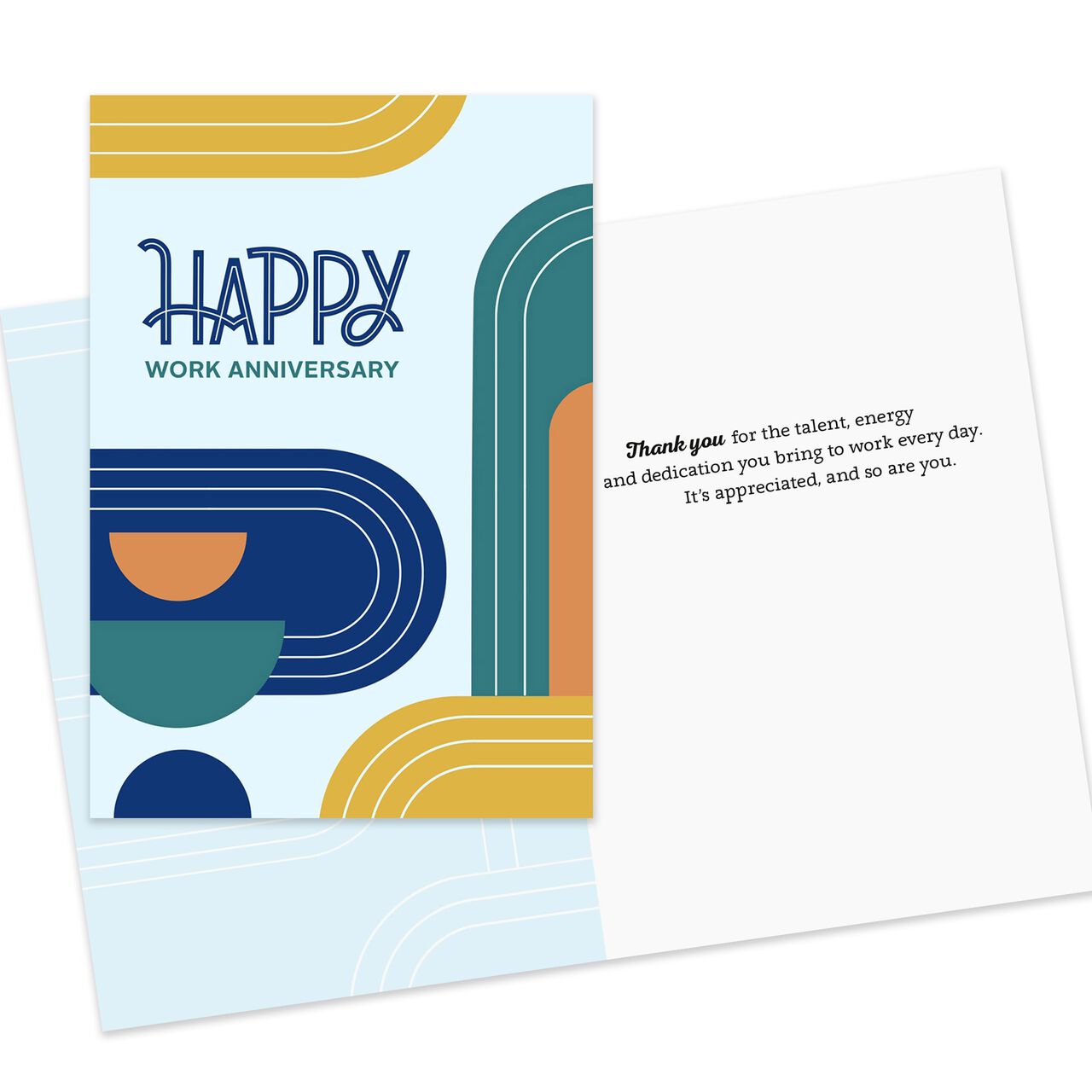 Colorful Curves Work Anniversary Card image number 1