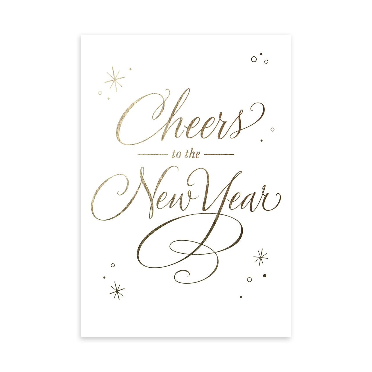 Gold & White Cheers New Year Card image number 0