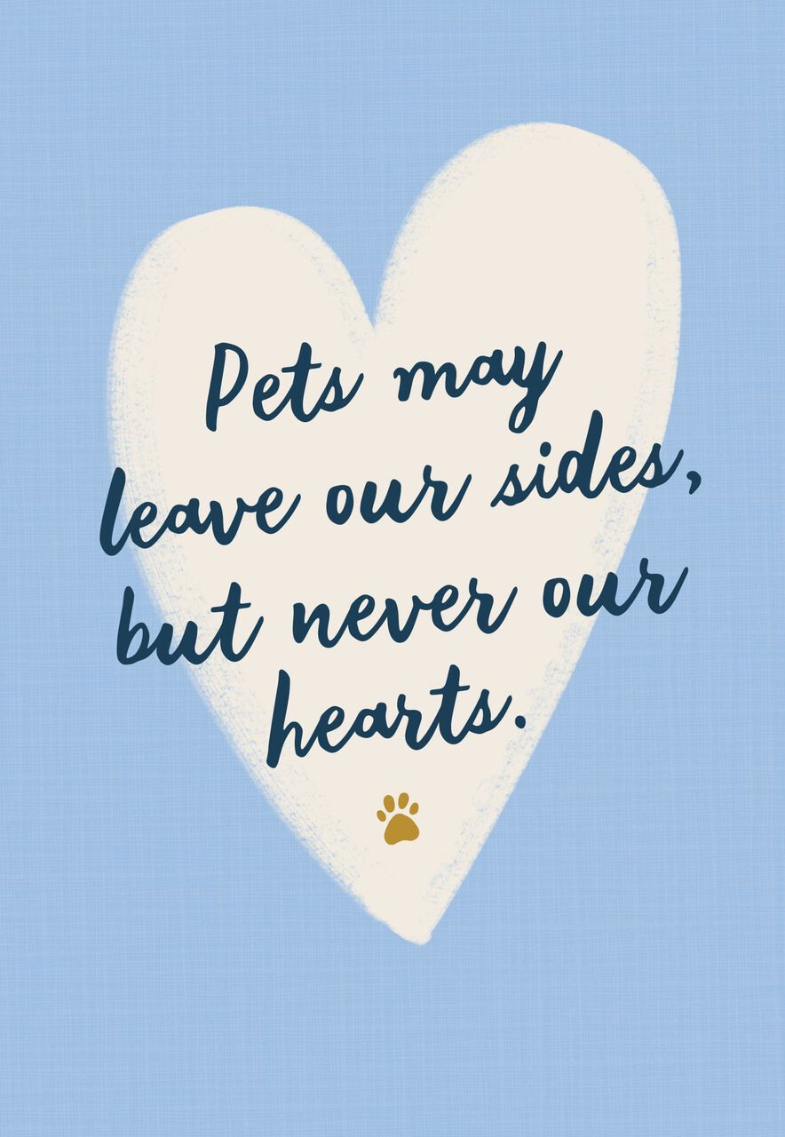 Heart with Paw Print Pet Sympathy Card