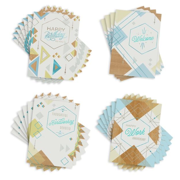 Geometric Pattern Elevated Assorted Employee Collection Cards 25 Pack