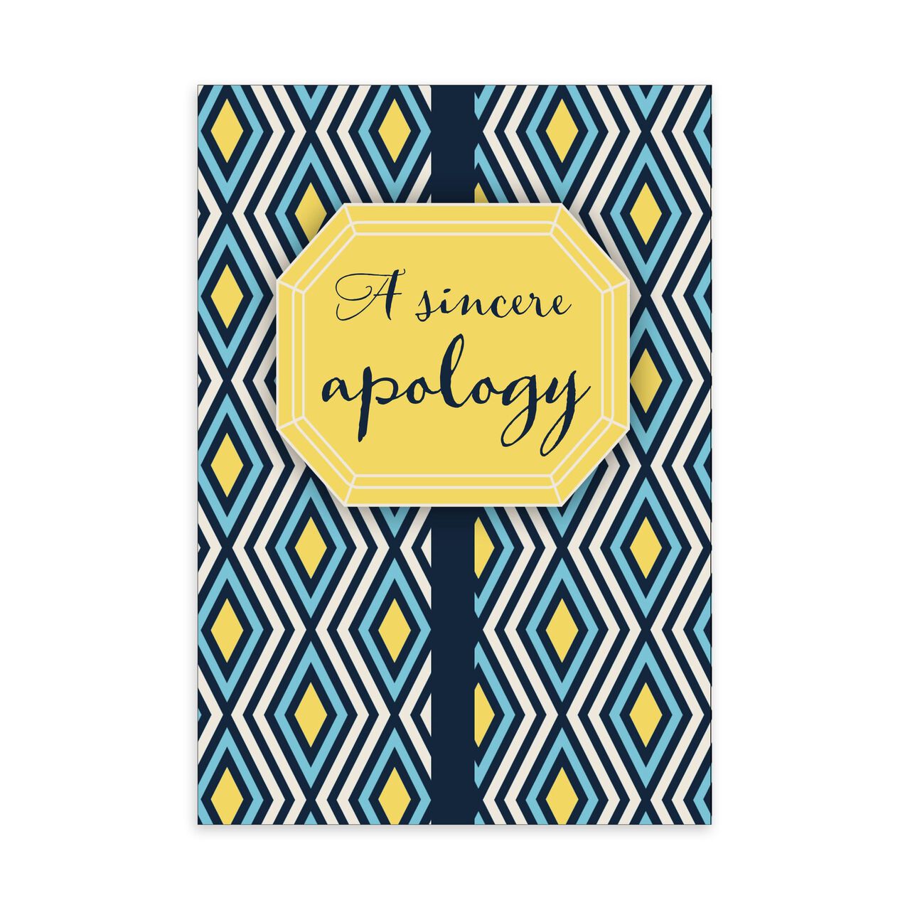 Blue & Yellow Diamonds Apology Card image number 0