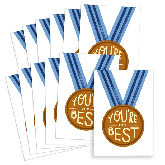 Medal for the Best Year Supply Employee of the Month Cards 12 Pack