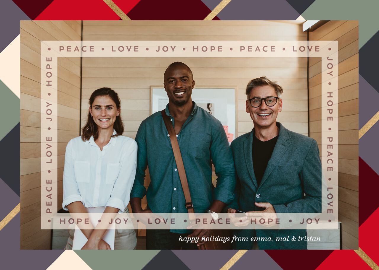 Peace, Love, Joy, Hope Holiday Full Photo Card