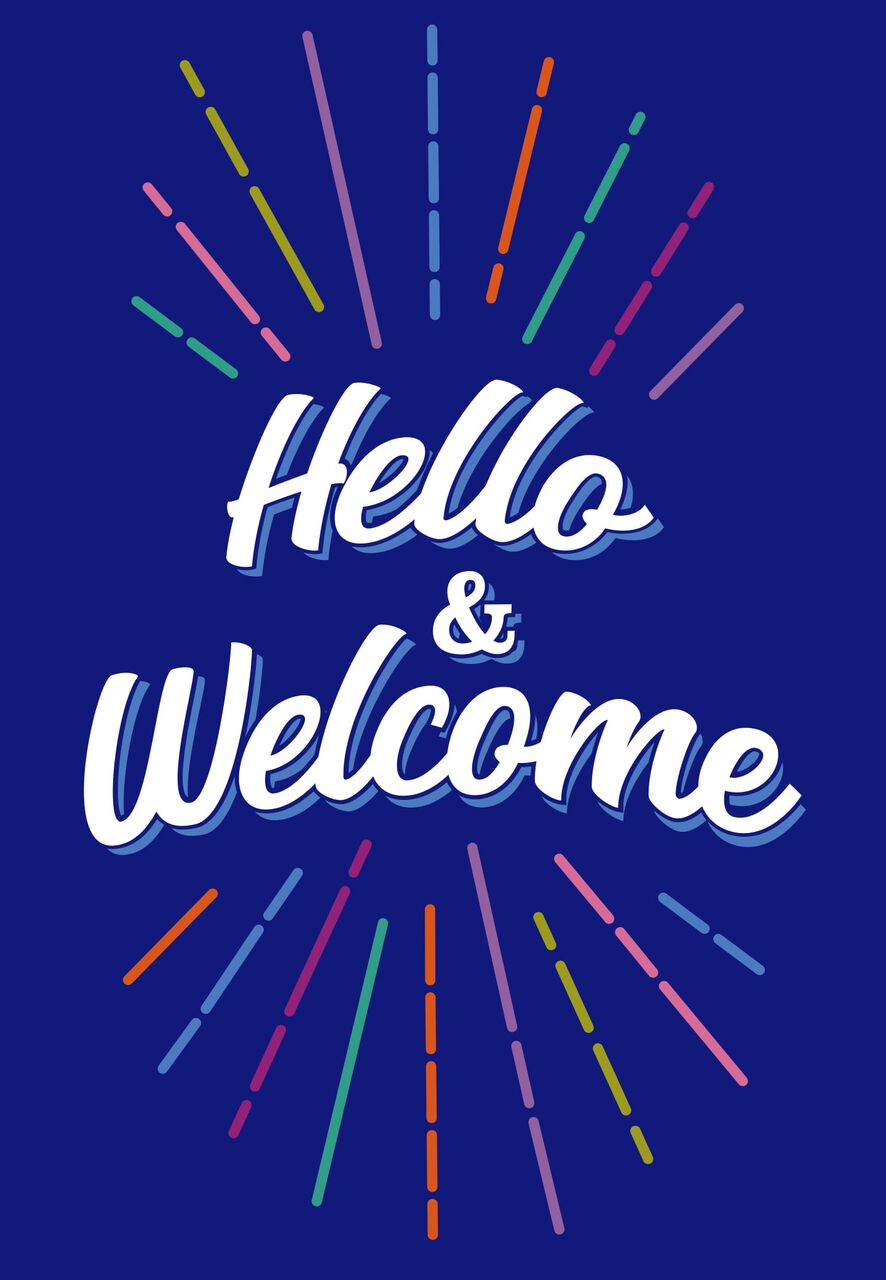 Colorful Hello & Welcome Card