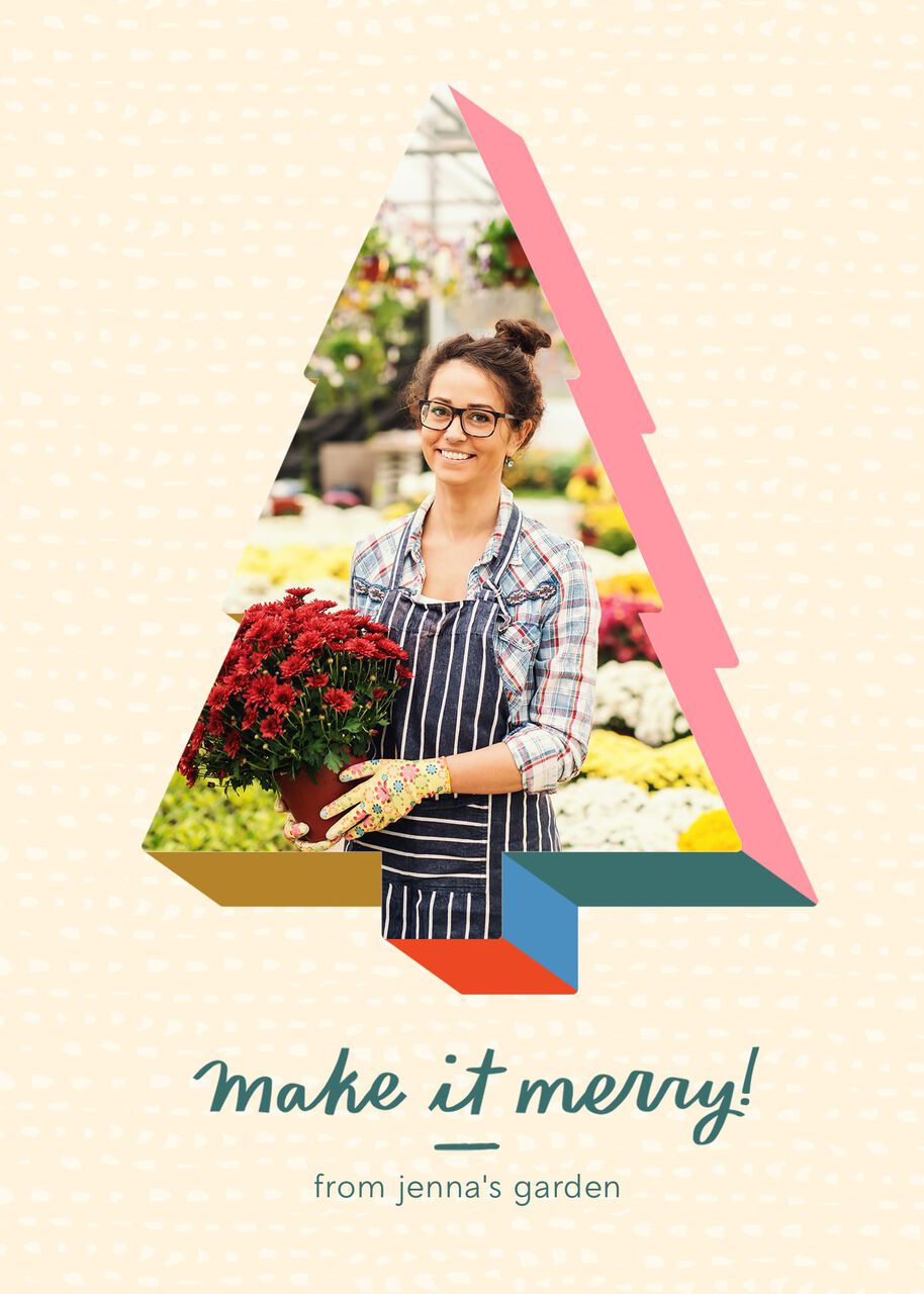 Make it Merry Tree Frame Holiday Photo Card