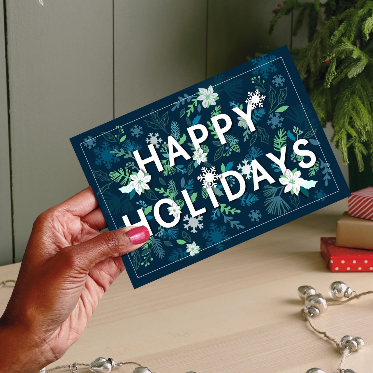 Winter Botanicals Happy Holidays Card image number 1