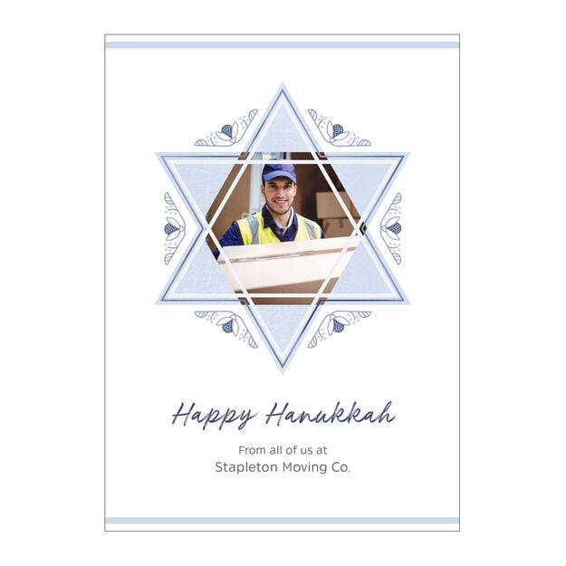 Blue Star of David Happy Hanukkah Photo Card Blue Star of David Happy Hanukkah Photo Card