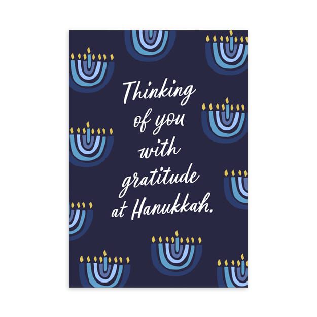 With Gratitude Appreciation Hanukkah Cards