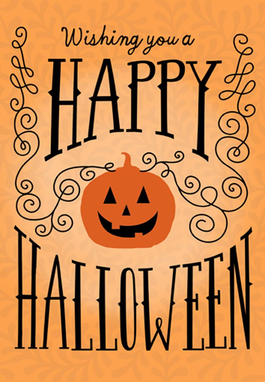 Smiling Jack-o'-Lantern Happy Halloween Cards
