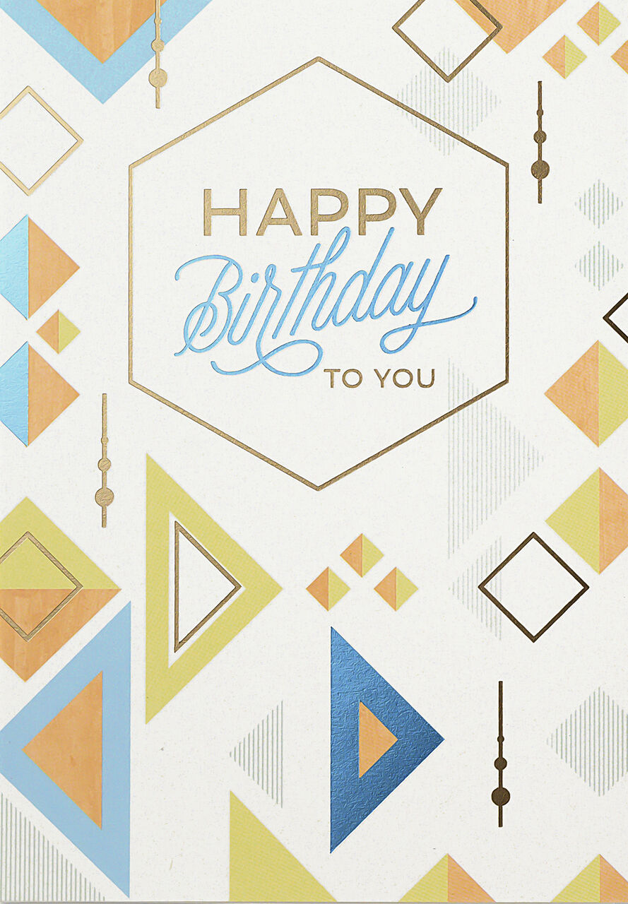 Geometric Pattern Elevated Professional Birthday Card