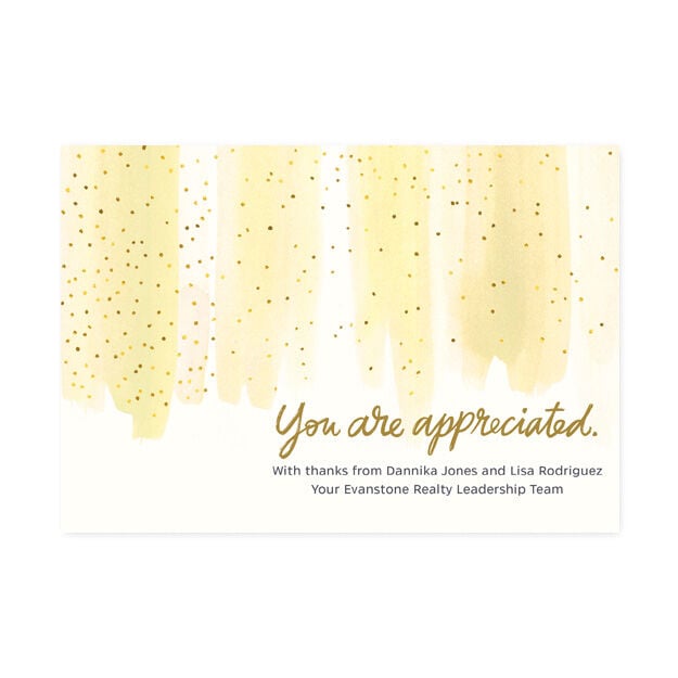 Yellow Dots Watercolor Customer Appreciation Card