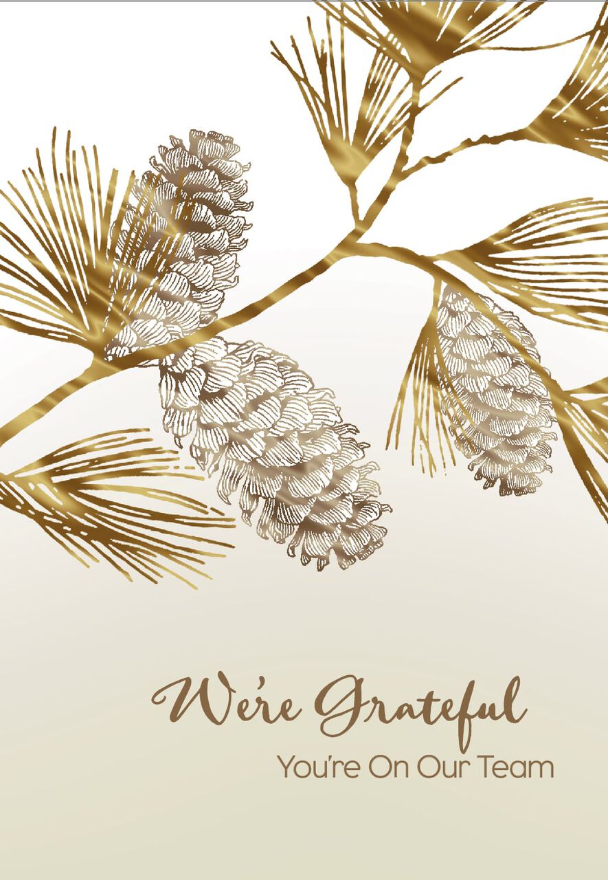 Grateful You’re On Our Team Holiday Appreciation Card