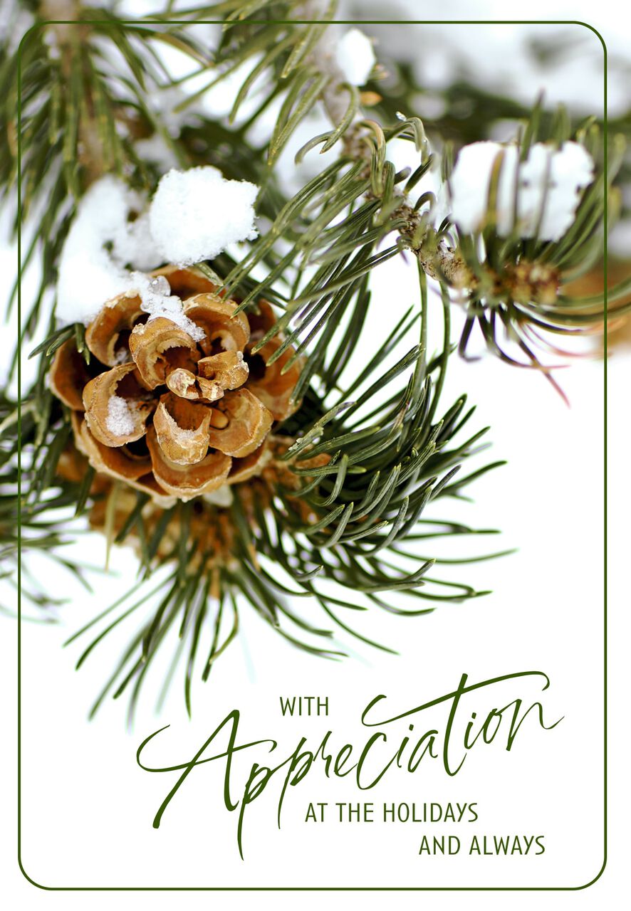 Pinecone Holiday Appreciation Card
