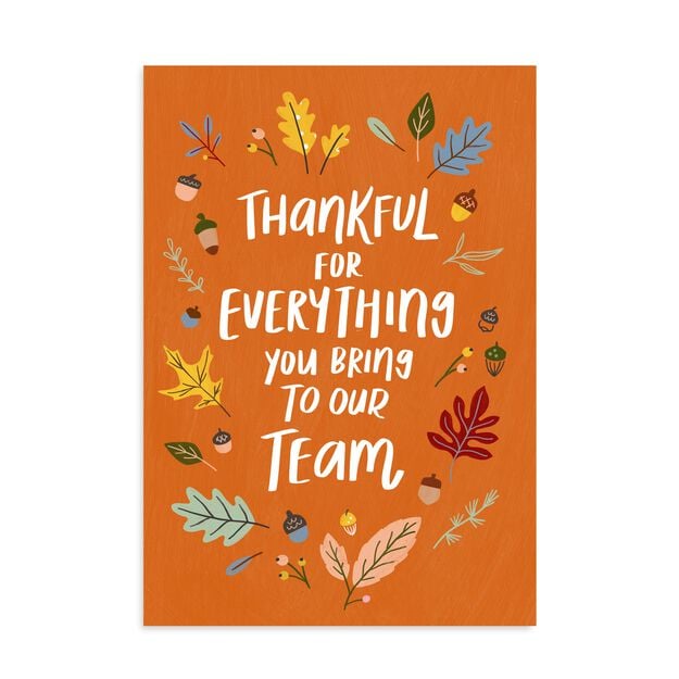 Thankful Colorful Fall Leaves Employee Appreciation Card