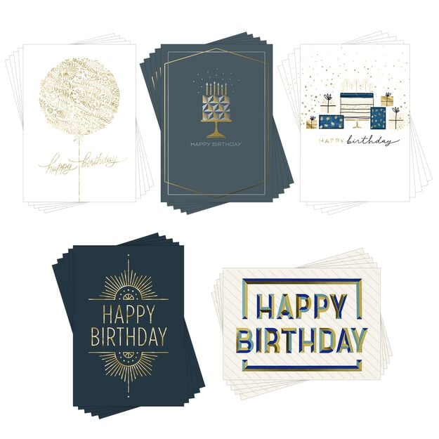 Elegant Collection Assorted Birthday Cards 25 Pack