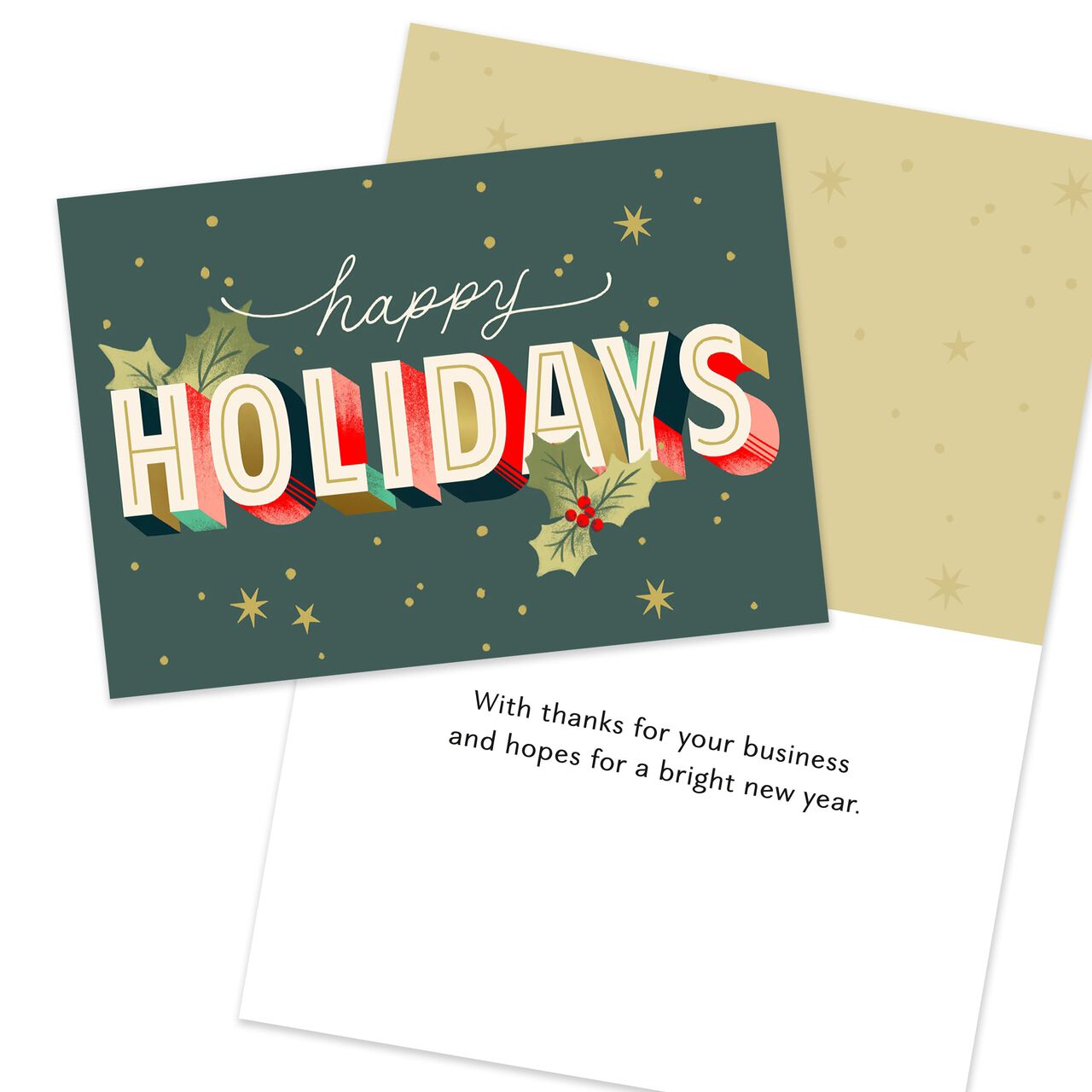 Executive Collection Assorted Happy Holidays Cards 10 Pack image number 3