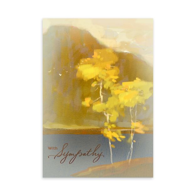 Painterly Trees & Lake Sympathy Card