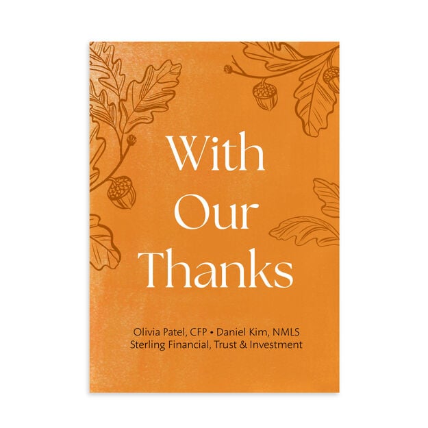 With Our Thanks Thanksgiving Customizable Card